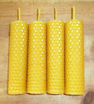 Beeswax candles Stock Photos