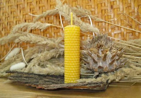 Beeswax candles Stock Photos