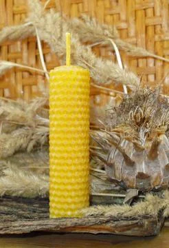 Beeswax candles Stock Photos