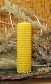 Beeswax candles Stock Photos