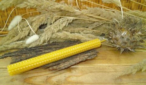 Beeswax candles Stock Photos