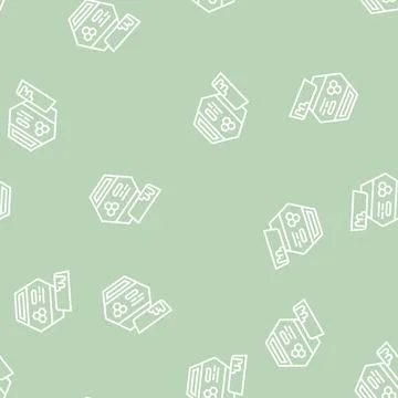 Beeswax packaging beekeeping line seamless pattern Stock Illustration