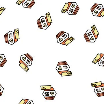 Beeswax packaging beekeeping vector seamless pattern Illustrazione stock
