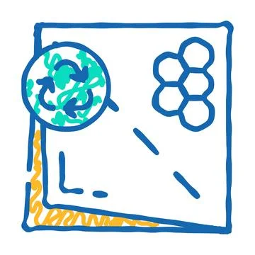 Beeswax paper zero waste icon doodle illustration Stock Illustration