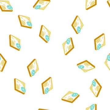 Beeswax paper zero waste isometric icon seamless pattern Stock Illustration