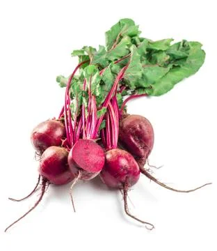Beet, beetroot bunch on dark background, copy space Stock Photos