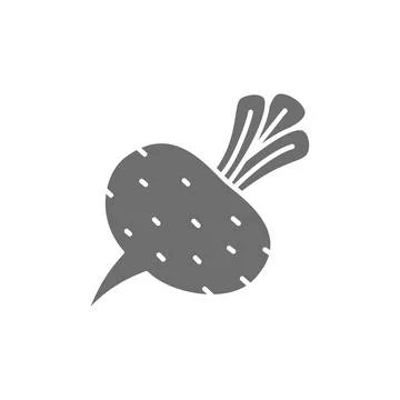 Beet, beetroot, vegetable grey icon. Isolated on white background Stock Illustration