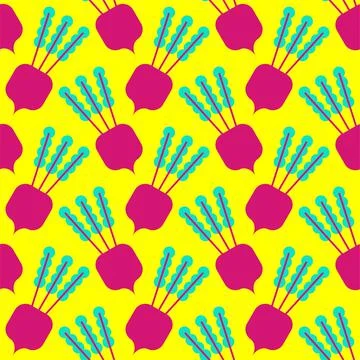 Beet cartoon pattern seamless. Beetroot natural Vegetable background Stock Illustration