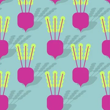 Beet cartoon pattern seamless. Beetroot natural Vegetable background Stock Illustration