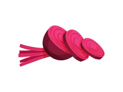 Beet cut on white background. Beetroot concept. Stock Illustration