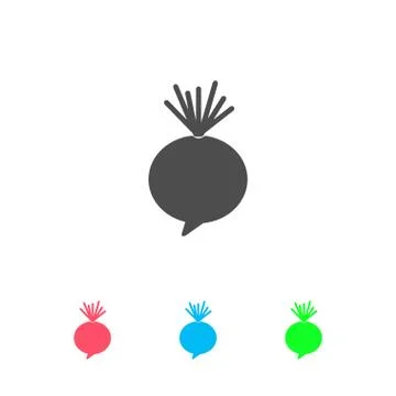 Beet icon flat. Illustrazione stock