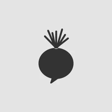 Beet icon flat. 스톡 일러스트