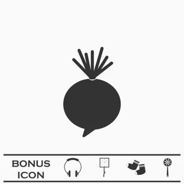 Beet icon flat. 스톡 일러스트