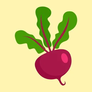 Beet icon, flat style Stock Illustration