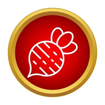 Beet icon representing healthy root vegetable food Stock Illustration
