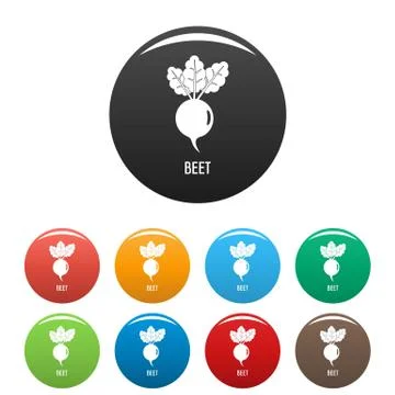 Beet icons set color vector イラスト素材