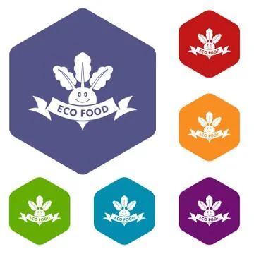 Beet icons vector hexahedron Stock Illustration