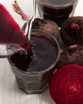 Beet juice with beetroot Stock Photos