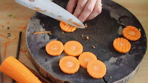 Beet with a knife Stock Footage 69187044