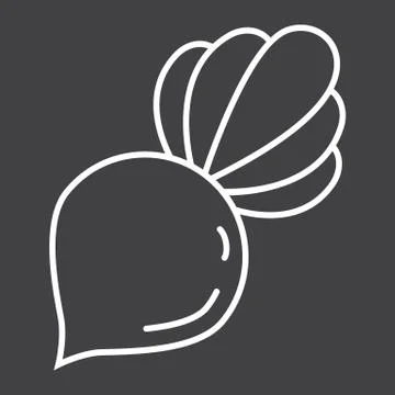 Beet line icon, vegetable and diet イラスト素材