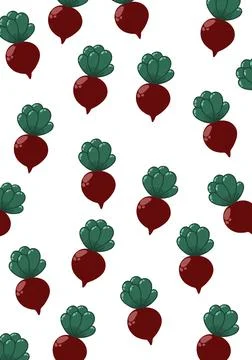 Beet pattern, background with dark red beets, ripe beetroots over white backg 스톡 일러스트