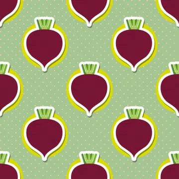 Beet pattern. seamless texture with beetroot Stockillustratie