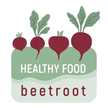 Beet. Red beetroot with leaves. Healthy food Stock Illustration