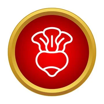 Beet root vegetable icon on red button Stock Illustration