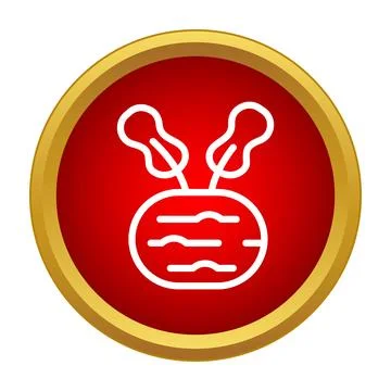 Beet root vegetable line icon in red circle Stock Illustration