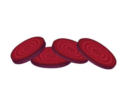 Beet-Root Without Beet Tops Cut into Sections Vector Illustration 스톡 일러스트