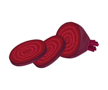 Beet-Root Without Beet Tops Cut into Sections Vector Illustration 스톡 일러스트