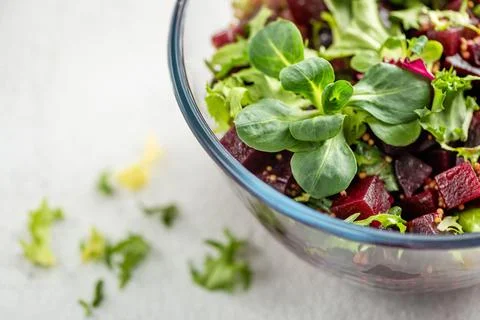 Beet salad close up. Stock Photos