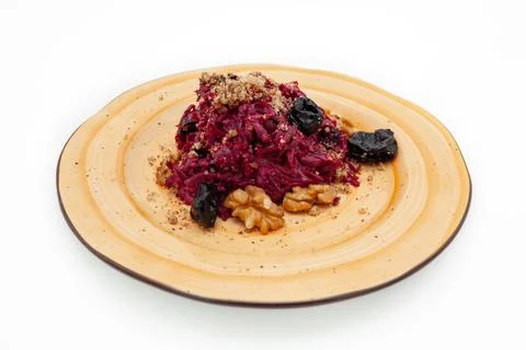 Beet salad WITH NUTS Stock Photos