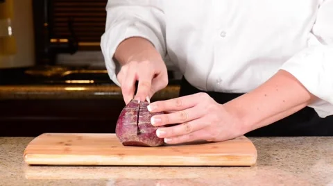 Beet Single Slice.mp4 Stock Footage 40731752