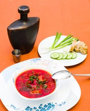 Beet soup Stock Photos