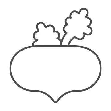 Beet thin line icon, farm garden concept, Beet root sign on white background Stock Illustration
