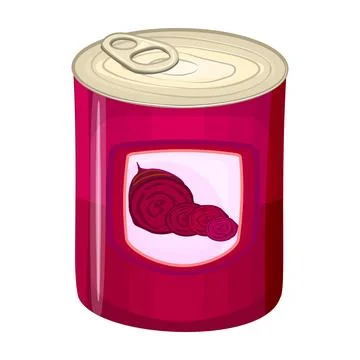 Beet tin can isolated on white background. Preserve food. Stock Illustration