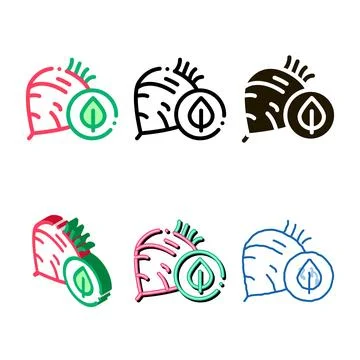Beet variants vegetable icon vector outline Stock Illustration