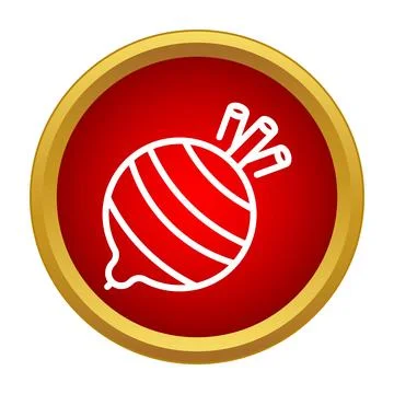 Beet vegetable icon in red gold circle Stock Illustration
