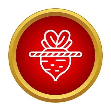 Beet vegetable icon warning red circle Stock Illustration