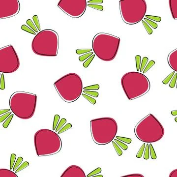 Beet vegetable seamless background vector graphic イラスト素材