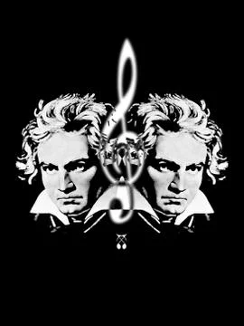 Beethoven and Beethoven Stock Illustration