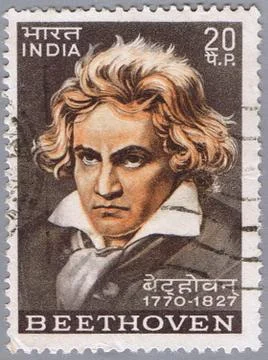 Beethoven. Postage stamp 스톡 사진
