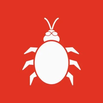 The beetle and bug icon. Acarid, insect, virus symbol. Flat Stock Illustration