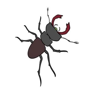 Beetle, arthropodous insect. A beetle with claws single icon in cartoon style Stock Illustration
