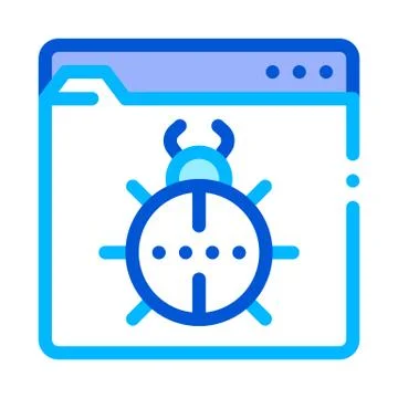 Beetle Bug Code Mistake Or Virus Vector Line Icon 스톡 일러스트