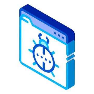 Beetle Bug Code Mistake Or Virus isometric icon vector illustration Stock Illustration