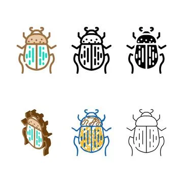 Beetle bug egypt color mix icon vector Stockillustratie