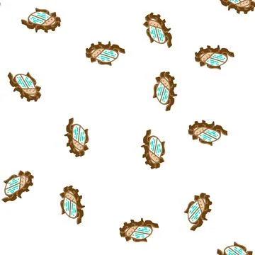 Beetle bug egypt isometric icon seamless pattern Illustrazione stock