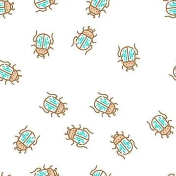 Beetle bug egypt vector seamless pattern Illustrazione stock